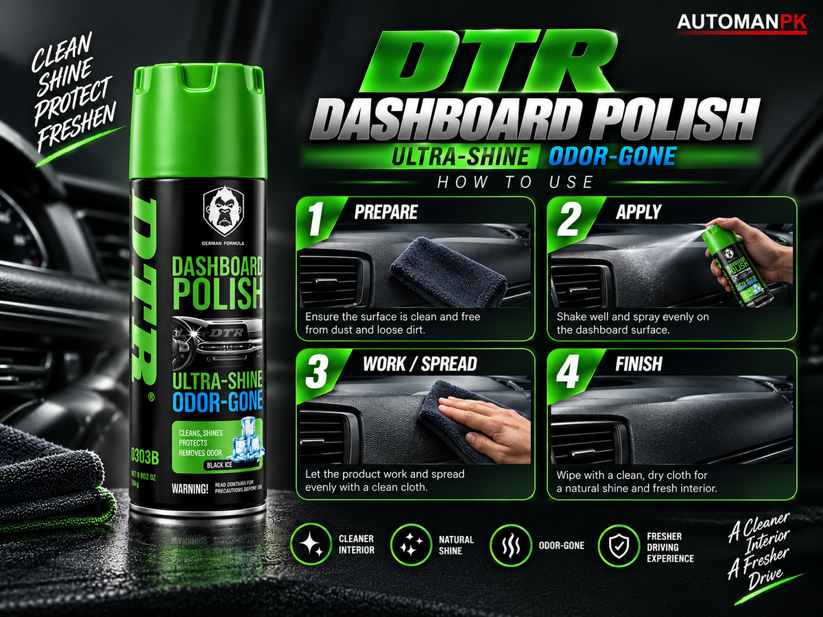 DTR Dashboard Polish 450ml | Car Interior Cleaner, Shine & Protection