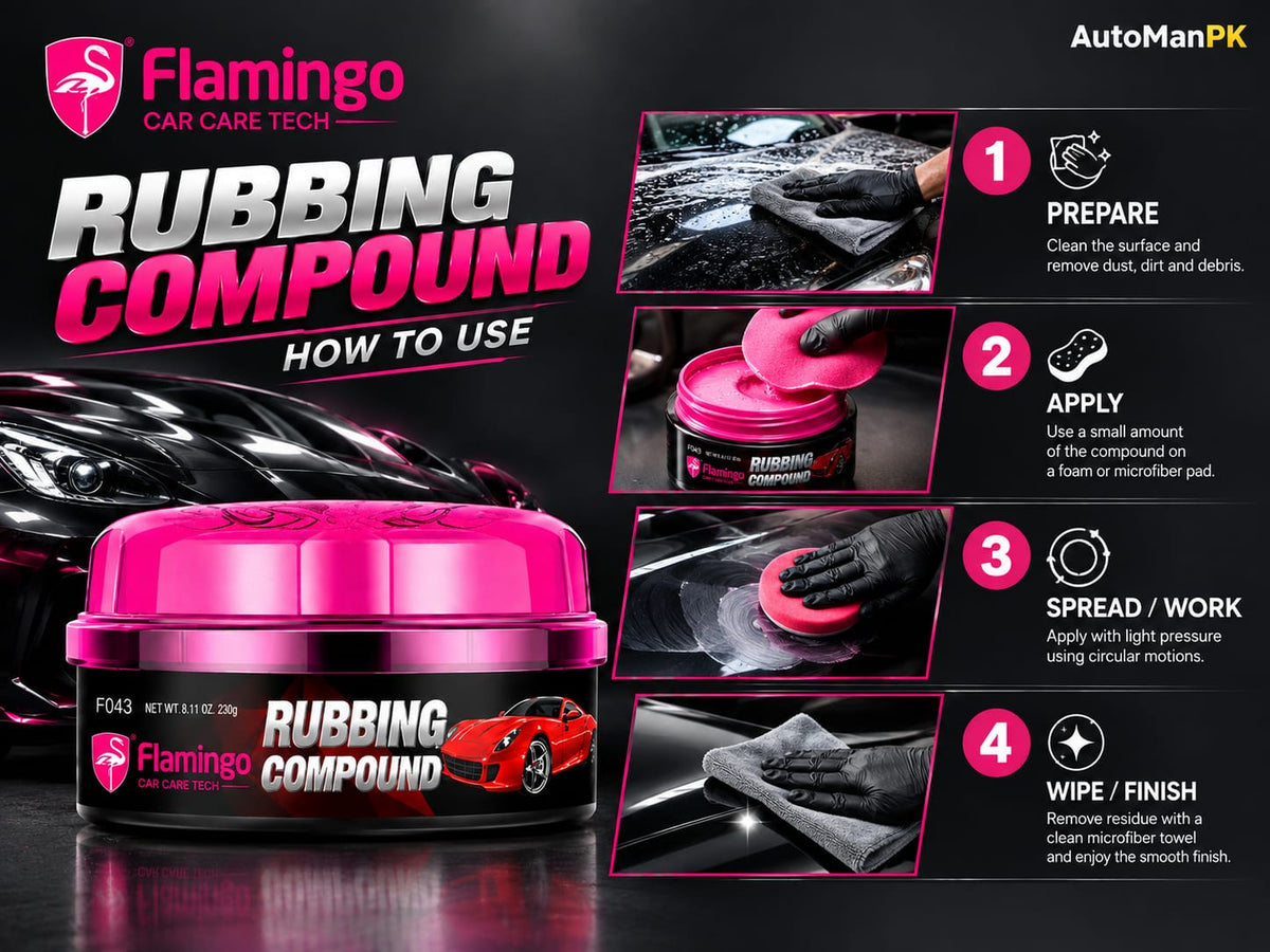 Flamingo Car Rubbing Compound 230G application guide
