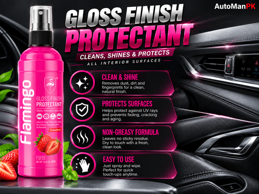 Flamingo Gloss Finish Protectant 315ml car dashboard and trim protectant