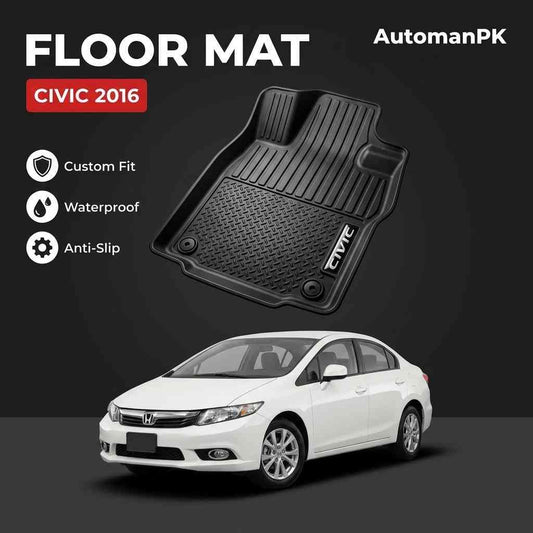 Honda Civic Rebirth 2012-2016 TPE Floor Mats – Custom Fit – Waterproof – Anti-Slip – Full Set
