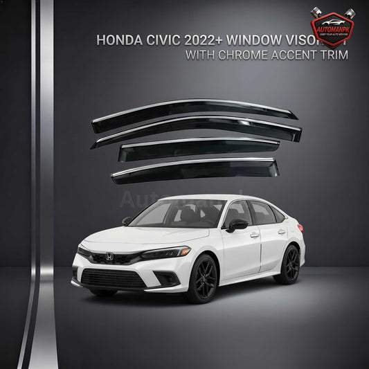 Honda Civic 2021-2025 – Chrome Air Press Sun Visor | AutoManPK