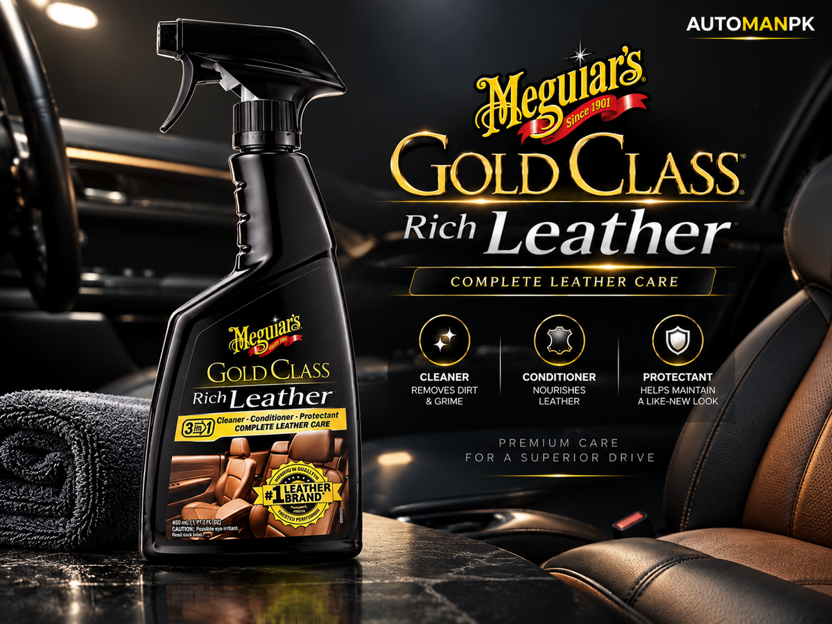 Meguiar’s Rich Leather G17916 473ml | Premium Leather Cleaner & Conditioner| AutoManPK Pakistan