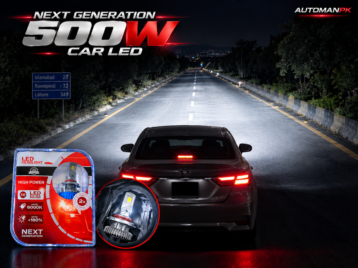 NEXT 500W LED Headlight Bulbs in Pakistan | H4, H11, 9005/HB3, 9006/HB4 LED Conversion Kit
