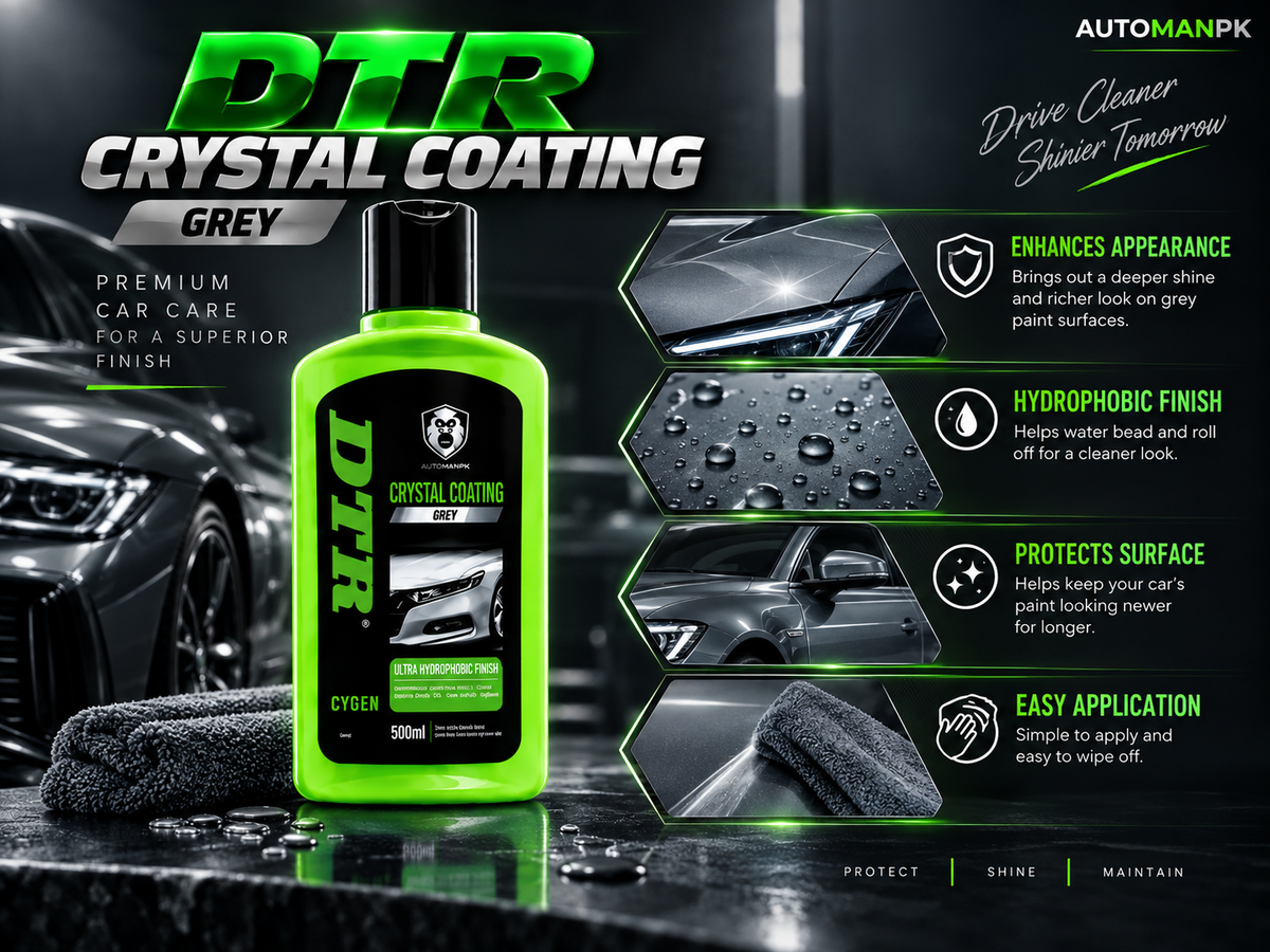 DTR Crystal Coating Grey 250ml | Premium Liquid Car Wax for Deep Gloss