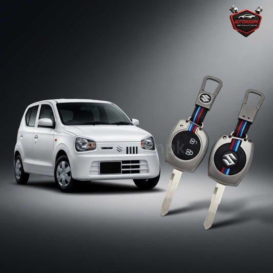 Premium Metal Zinc Key Cover & Key Chain for Suzuki Alto 660cc