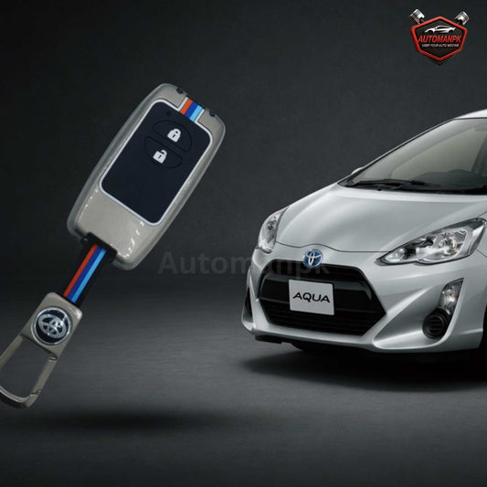 Premium Metal Zinc Key Cover for Toyota Aqua 2012-2017 – Durable Car Key Protector | AutoManPK