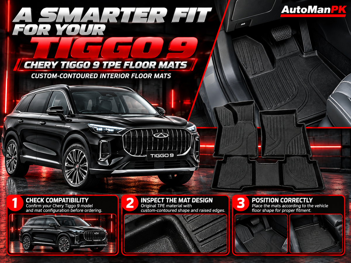 Chery Tiggo 9 TPE floor mats fitment and positioning guide