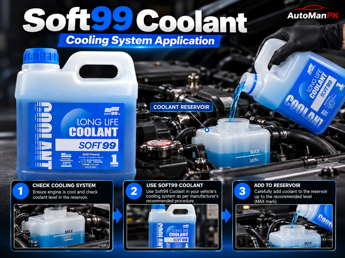 How to use Soft99 Long Life Coolant Blue 1 Liter in a vehicle cooling system