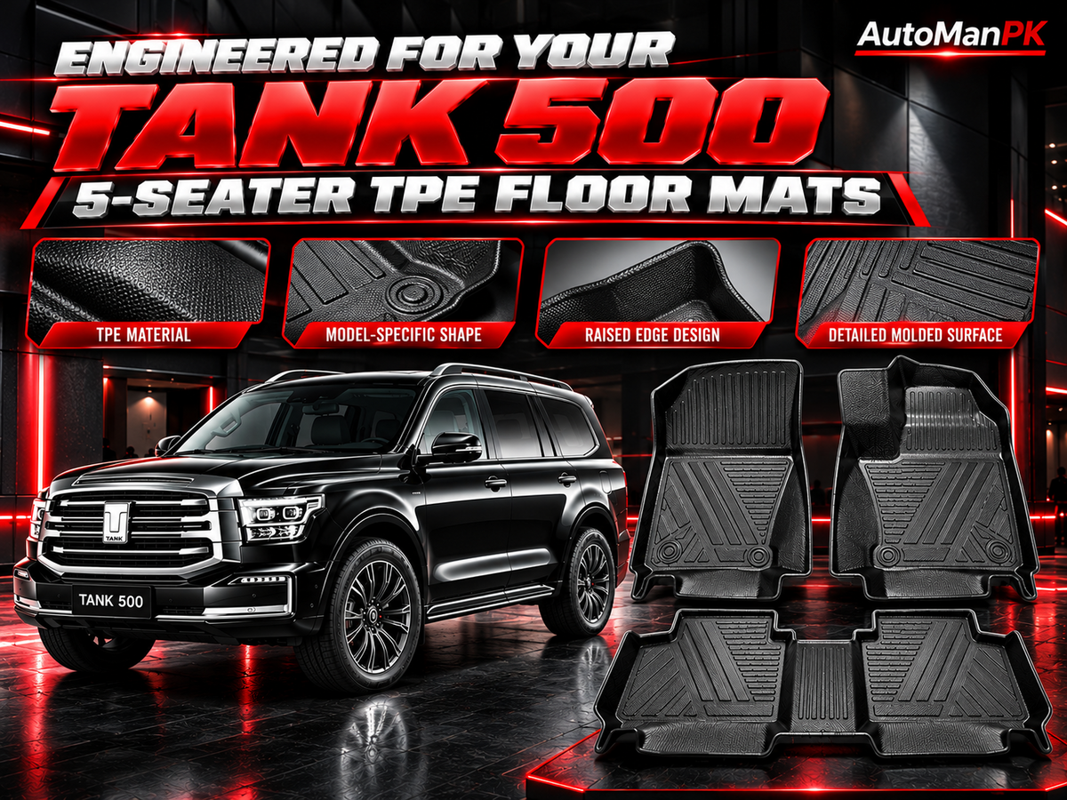 Tank 500 5-seater TPE floor mats three-piece set and molded surface details