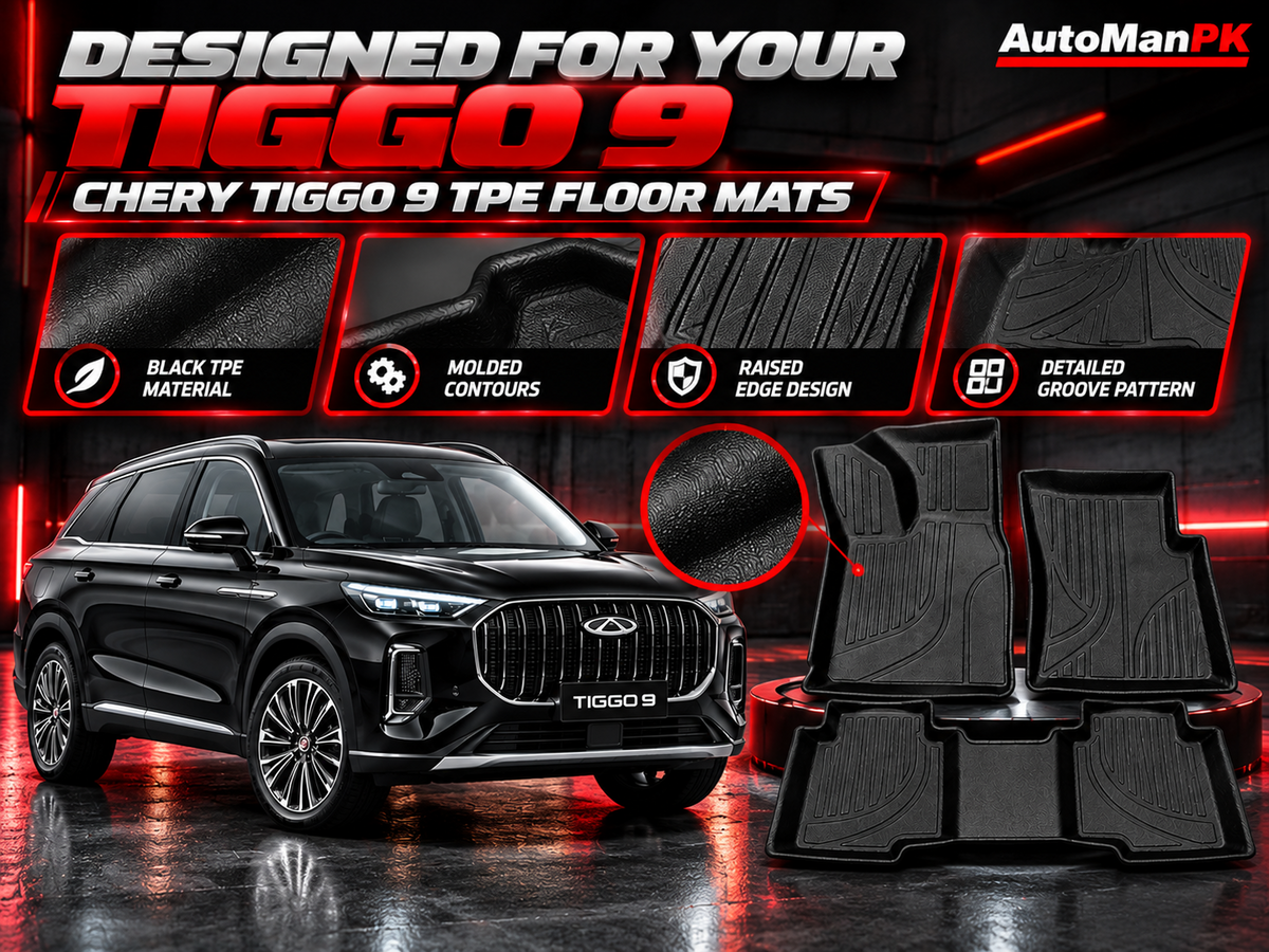 Chery Tiggo 9 TPE floor mats material texture molded contours and raised edges