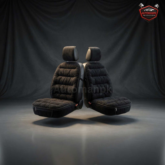 Universal Car Seat Cushion Black Velvet – Premium Soft Comfort | AutoManPK