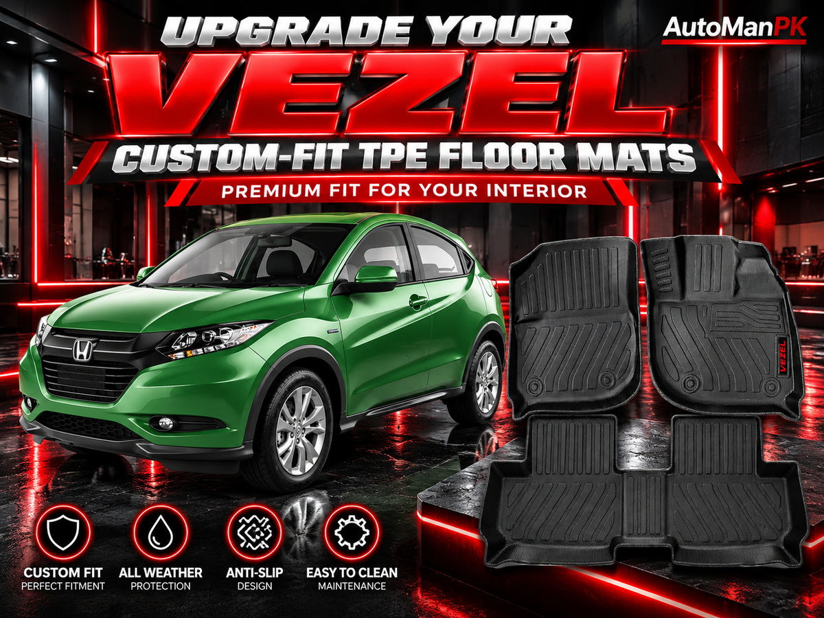 Honda Vezel custom-fit TPE floor mats three-piece set premium product display
