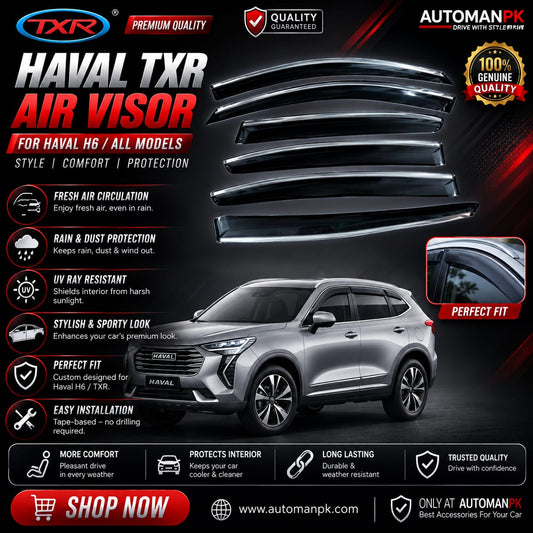 Haval TXR Air Press Sun Visor / Door Visor – Wind Deflector (Set of 6)