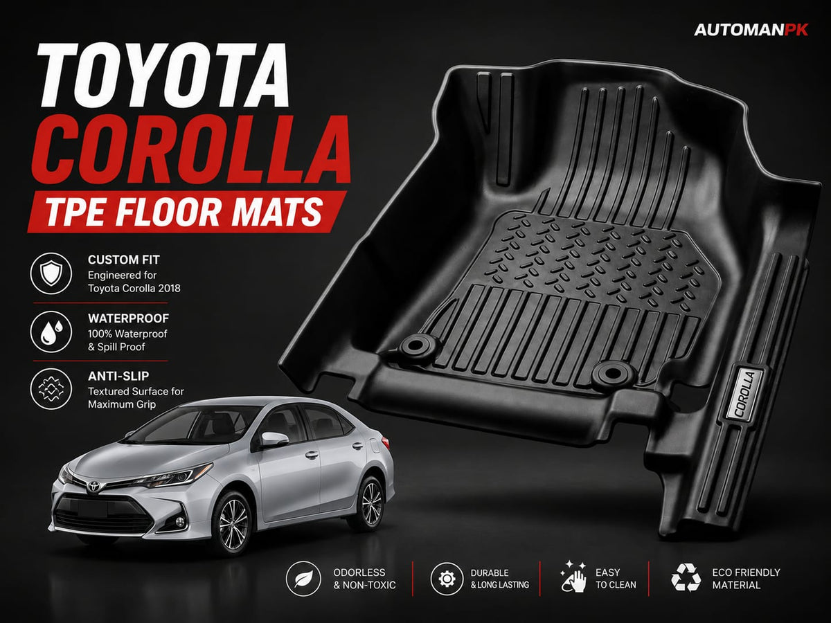 Toyota Corolla 2015-2026 TXR TPE Floor Mats – Custom Fit – Waterproof – Anti-Slip – Full Set