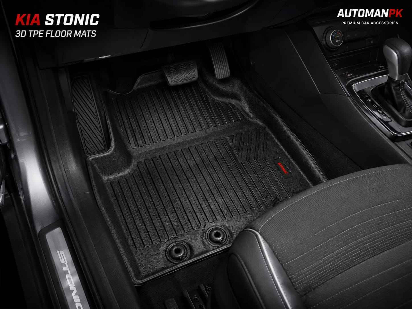 KIA Stonic 2021-2025 TPE Floor Mats – Custom Fit | Waterproof & Anti-Slip