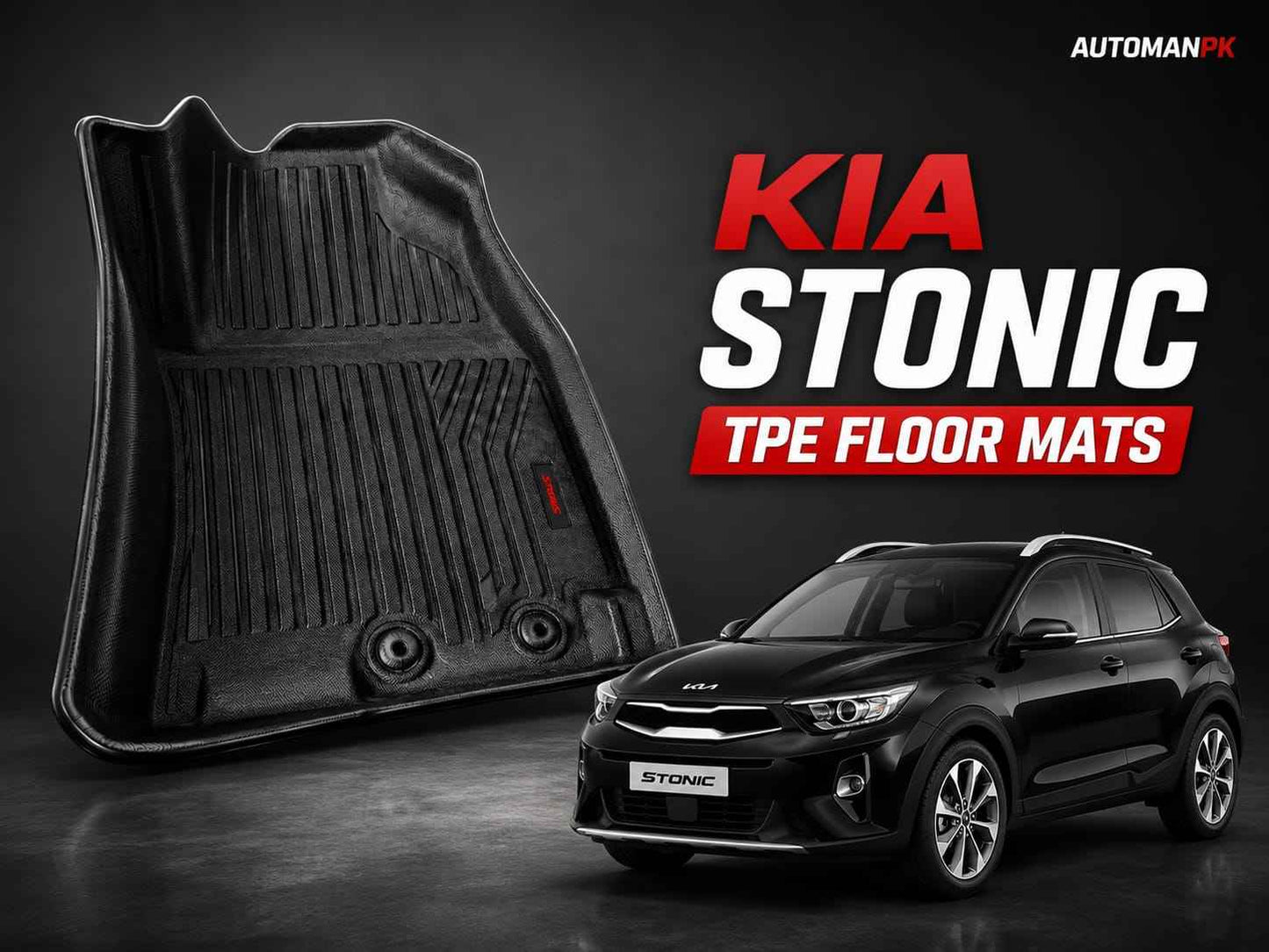 KIA Stonic 2021-2025 TPE Floor Mats – Custom Fit | Waterproof & Anti-Slip