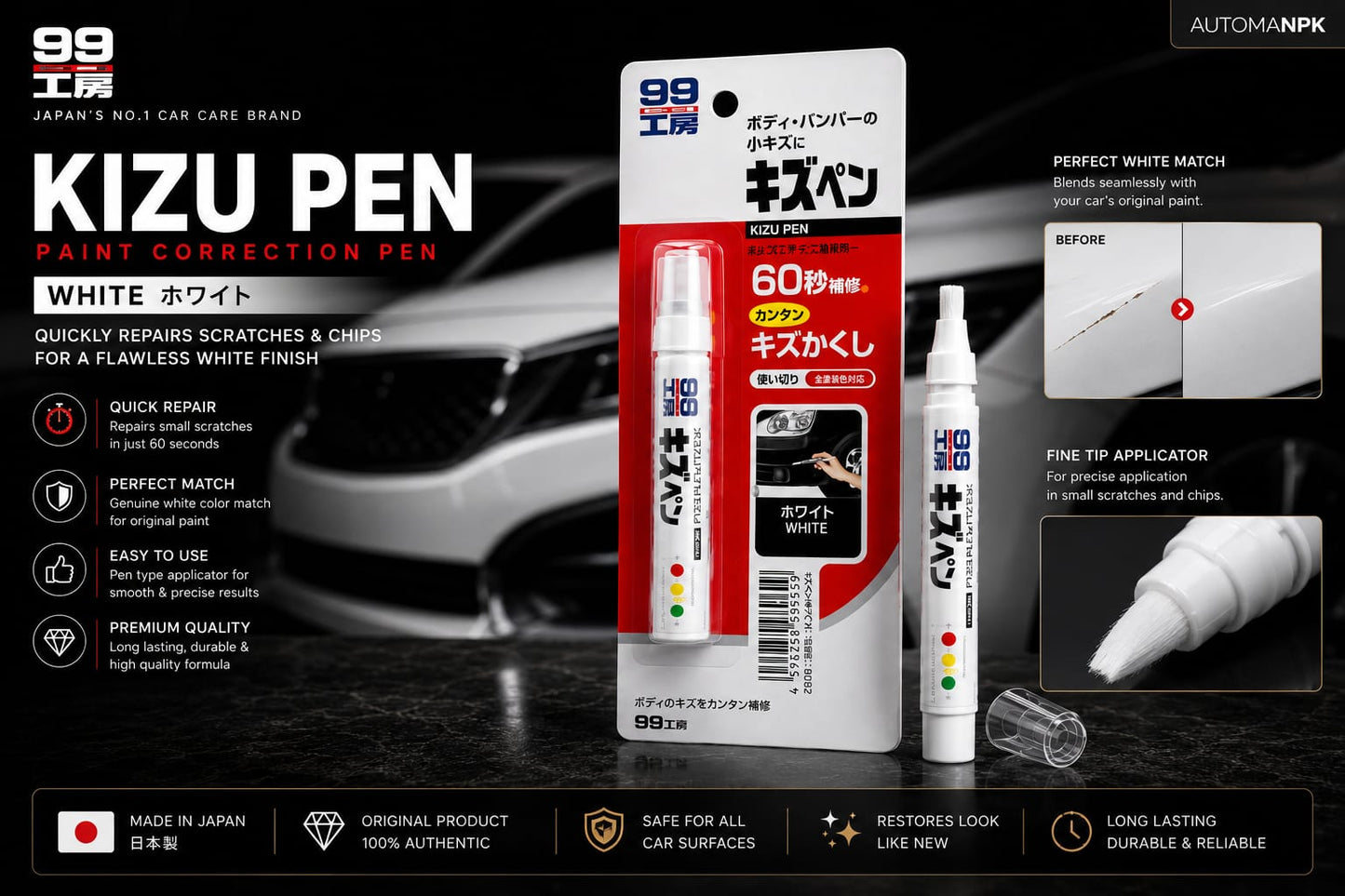 Soft99 Paint Correction Pen for White Car – AutomanPK