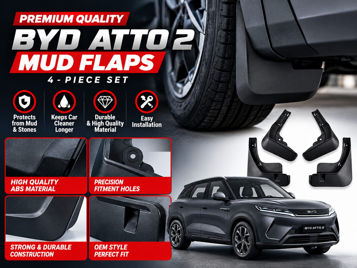 BYD Atto 2 premium mud flaps durable material and precision fitment