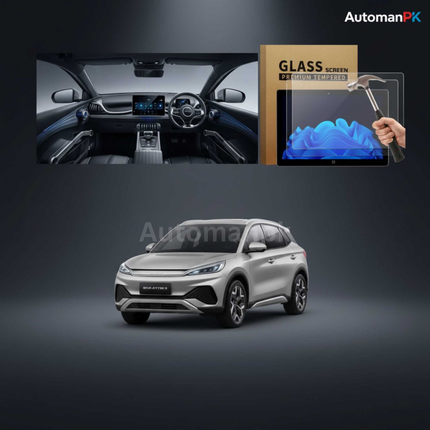 BYD Atto 3 Infotainment Screen Tempered Glass Protector – Premium Screen Guard