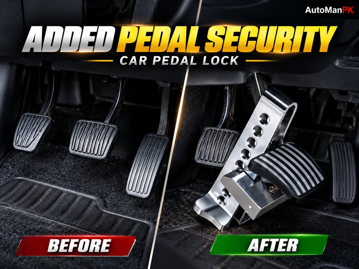 Car Pedal Lock Before After Pedal Security Pakistan
