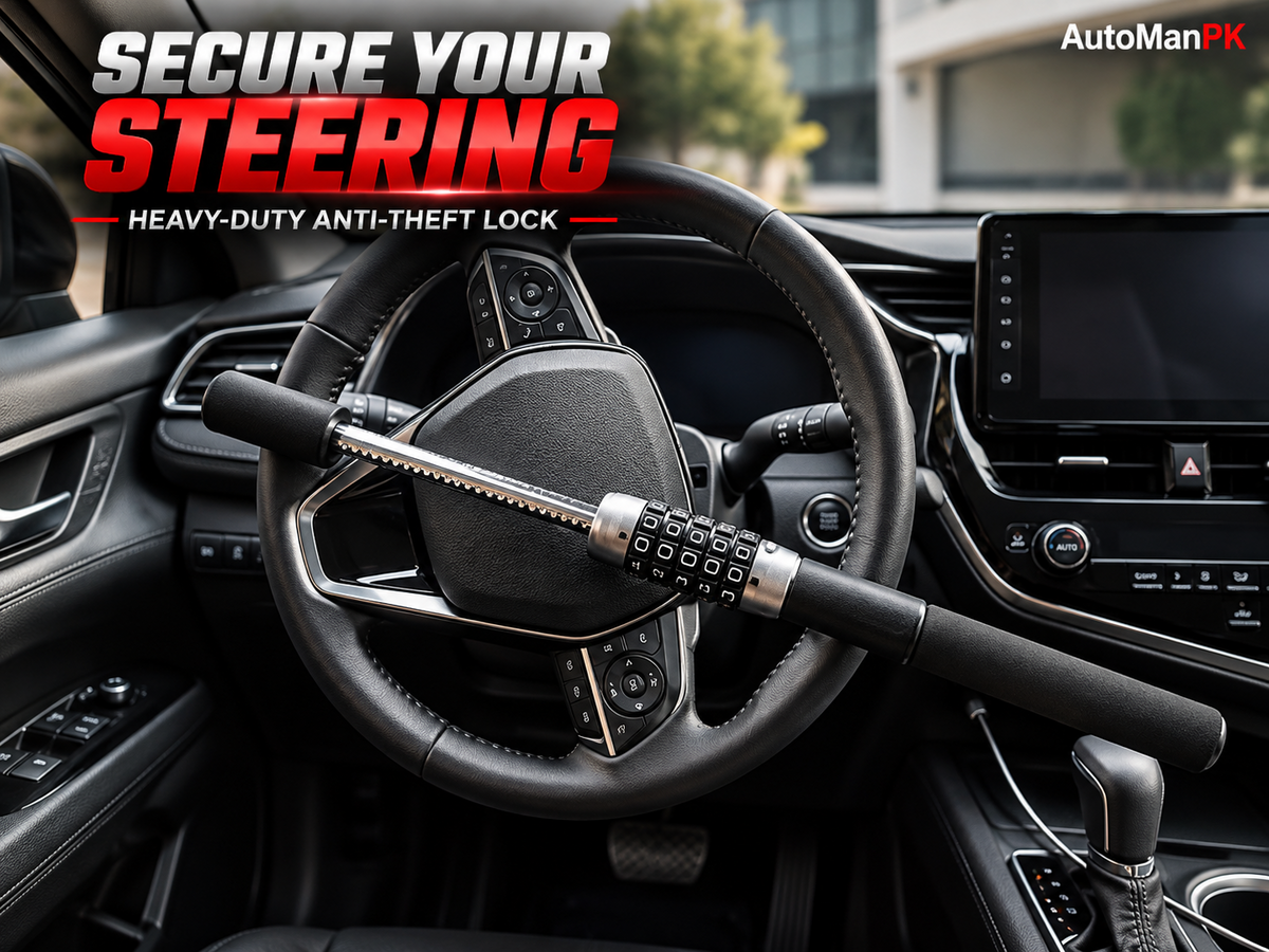 Car Steering Code Lock Installed for Anti-Theft Security – AutoManPK Pakistan