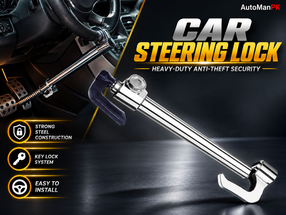 Car Steering Pedal Lock Chrome Heavy Duty Security Pakistan