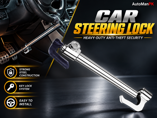Car Steering Pedal Lock Chrome Heavy Duty Security Pakistan