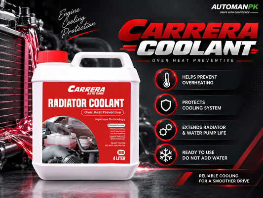 Carrera Red Coolant 1L and 4L compatible car radiator coolant in Pakistan