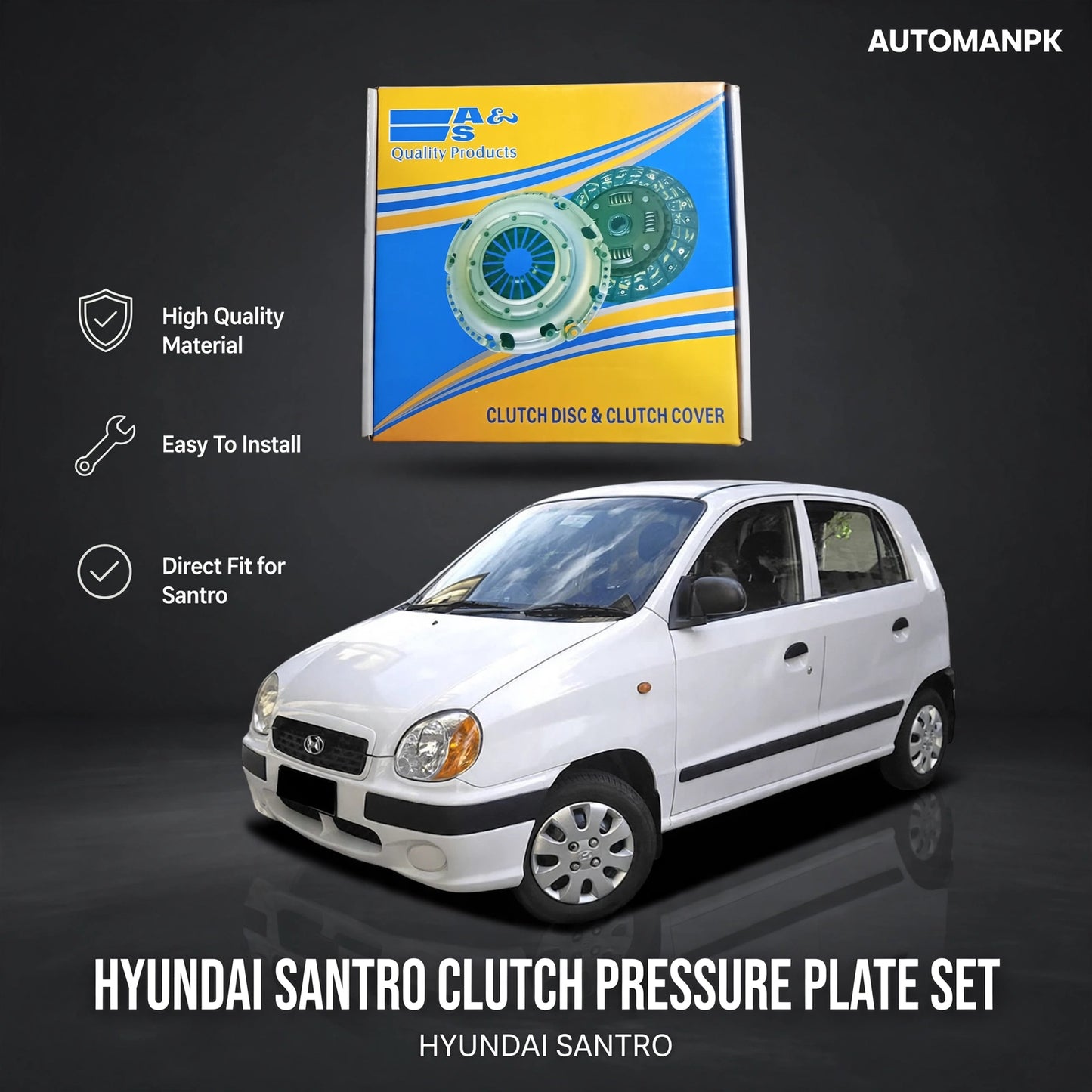 Premium Quality Hyundai Santro Clutch Pressure Plate Set – Reliable Performance & Long-Lasting Durability | AutoManPK