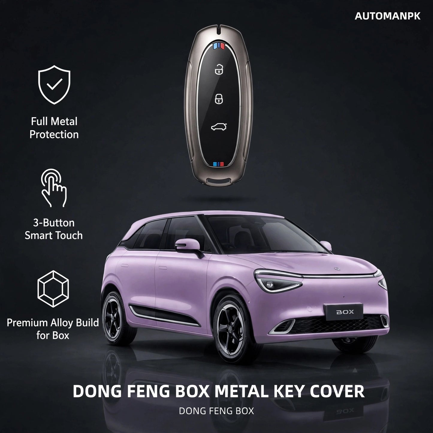 Dong Feng Box Metal Key Cover – Premium Alloy Protective Case