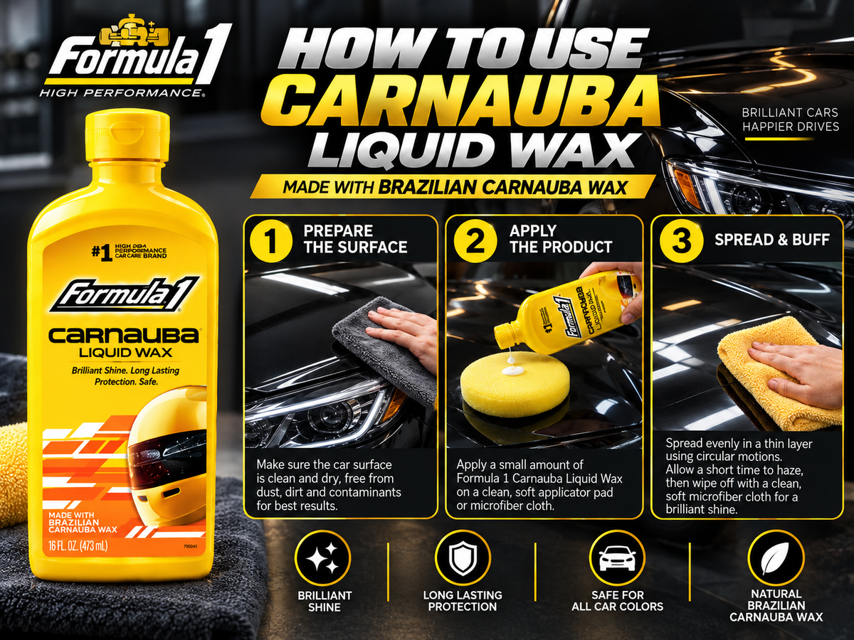 Formula 1 Carnauba Wax Liquid 473ml car shine and paint care