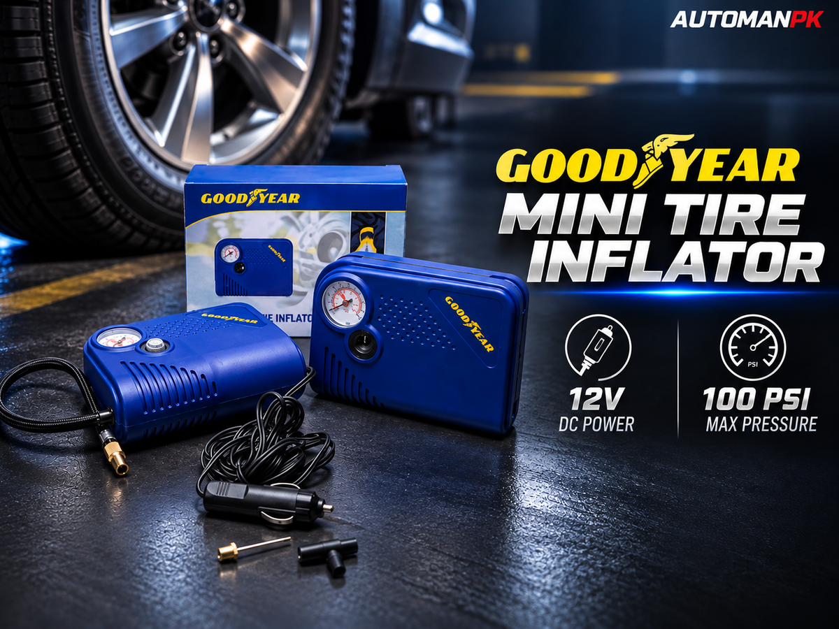 Goodyear Mini Tire Inflator 12V 100 PSI for car tyres - AutoManPK