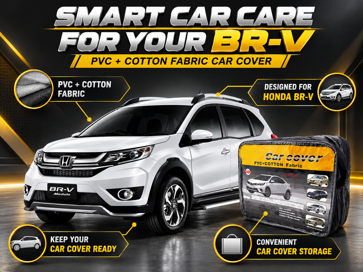 Honda BR-V PVC and cotton fabric car cover features and packaging