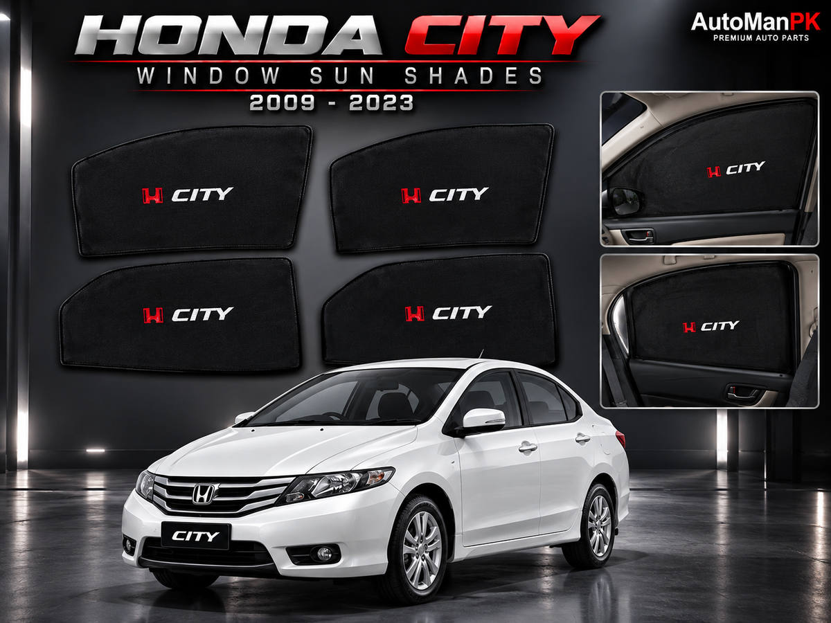 Honda City 2009-2023 4-door window sun shades hero image