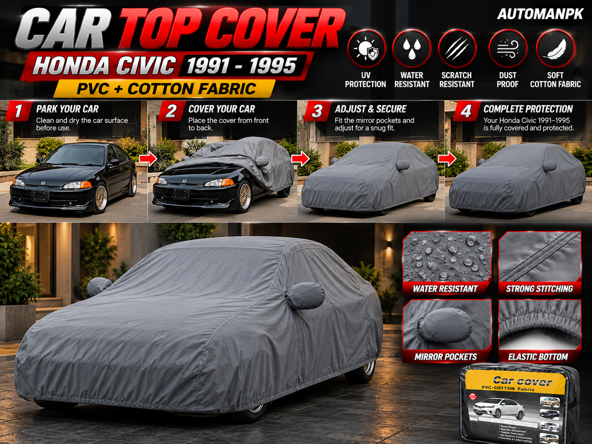 How to fit the grey top cover on a Honda Civic 1991–1995 – four-step protection guide