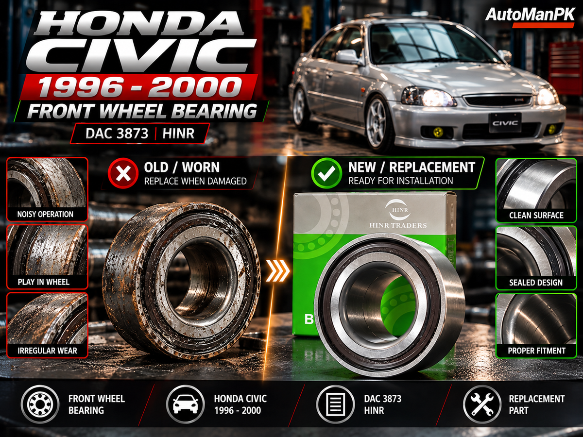 Honda Civic 1996-2000 front wheel bearing DAC 3873 HINR old vs new replacement AutoManPK