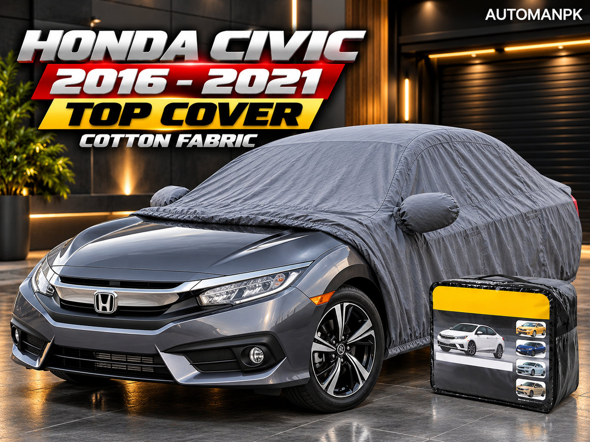 Honda Civic 2016–2021 grey cotton fabric car top cover, AutoManPK product hero