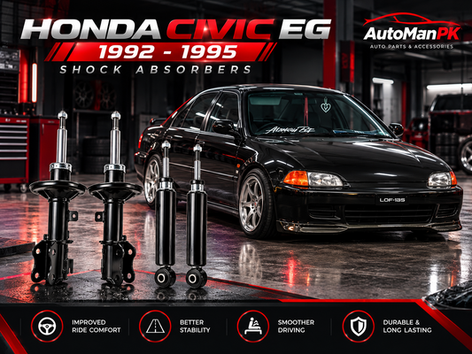 Honda Civic EG 1991–1995 shock absorbers with black Honda Civic | AutoManPK hero image