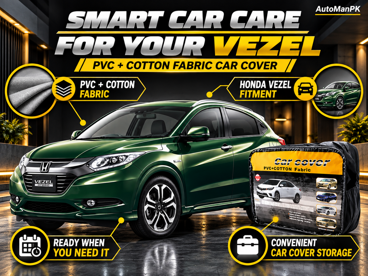 Honda Vezel car cover features showing PVC exterior and cotton fabric lining