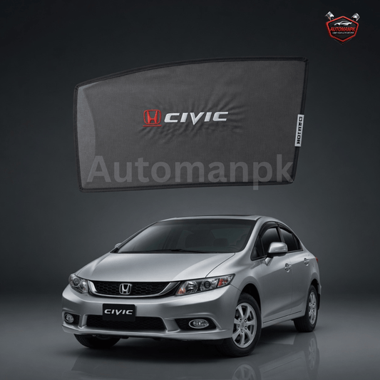Honda Civic 2011–2015 Sun Shades – Fixed & Flexible (Black)