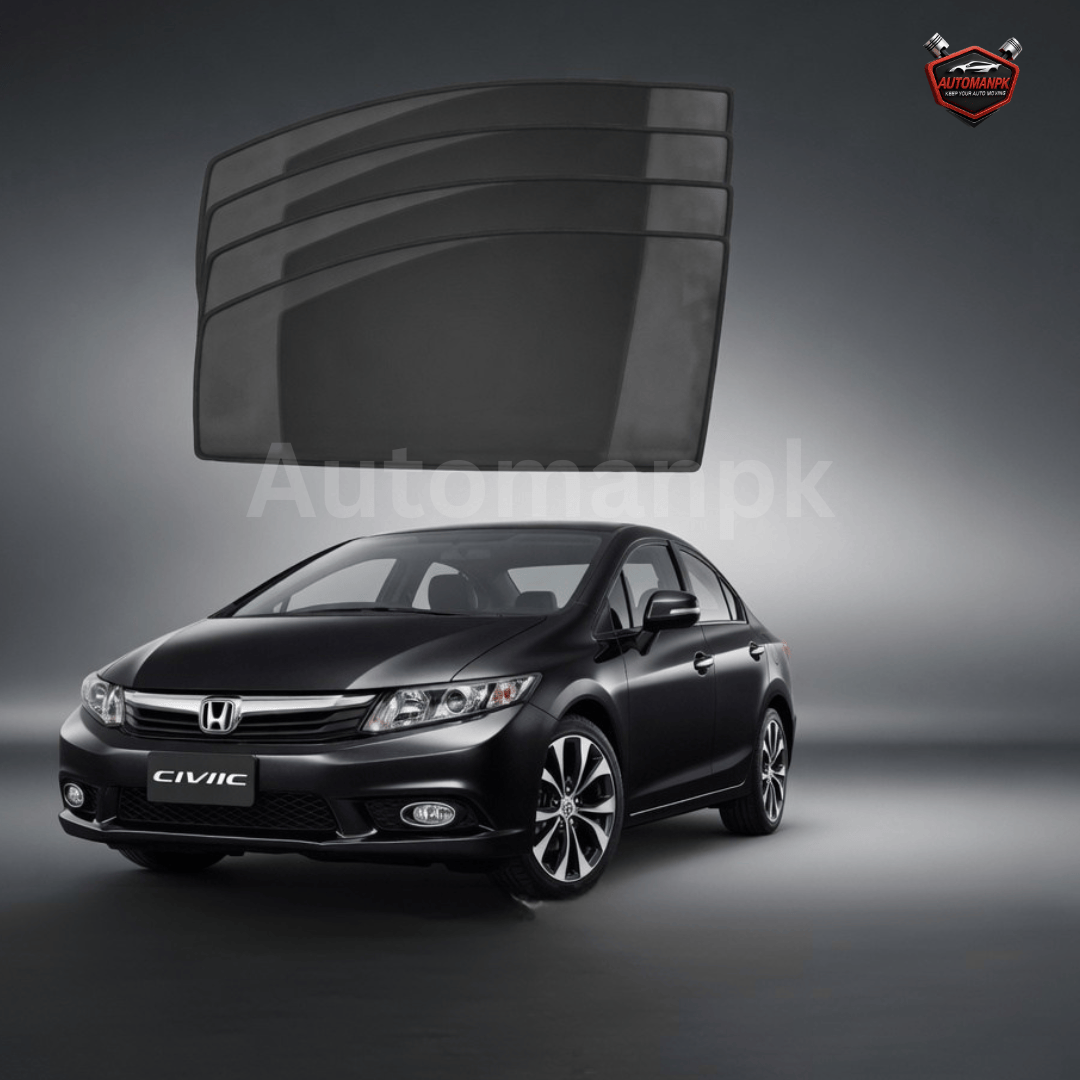 Honda Civic 2011–2015 Sun Shades – Fixed & Flexible (Black)