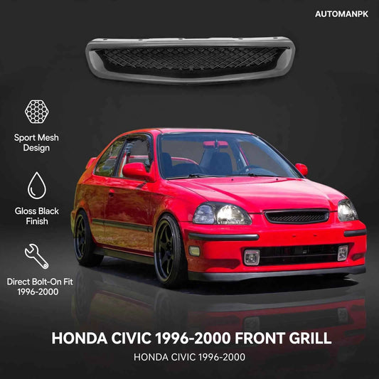 Honda Civic 1996-2000 Honeycomb Front Grill – Sporty Mesh Upgrade
