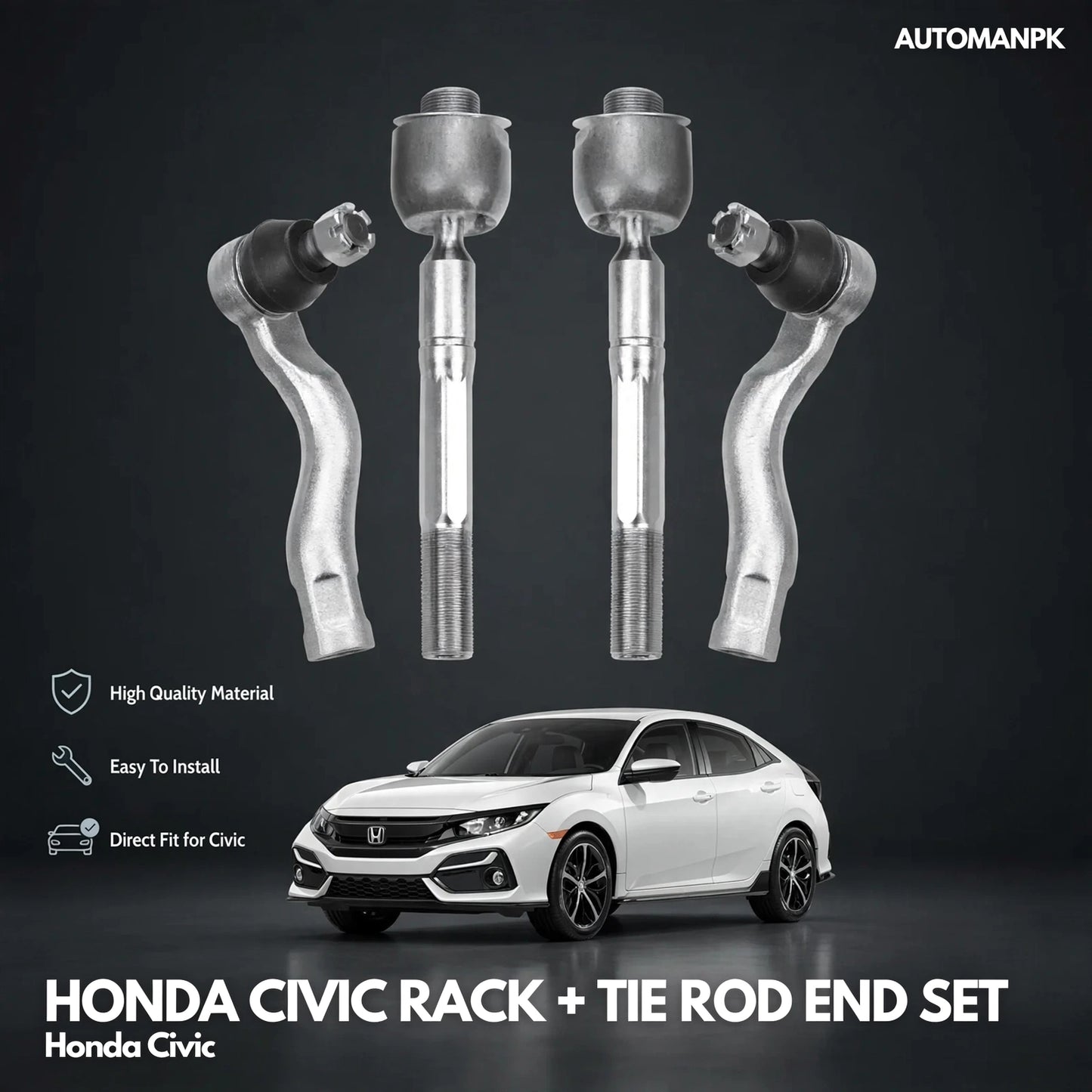 Honda Civic X 2016-2021 Tie Rod + Rack End – A&S Brand | Authorized Dealer