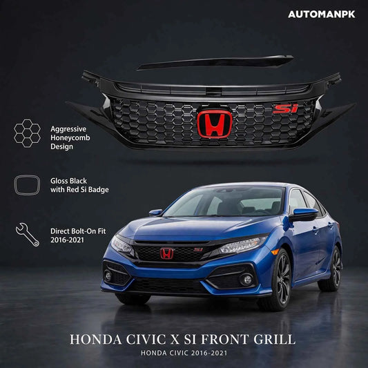 Honda Civic x SI Front Grill 2016-2021 – Premium Replacement