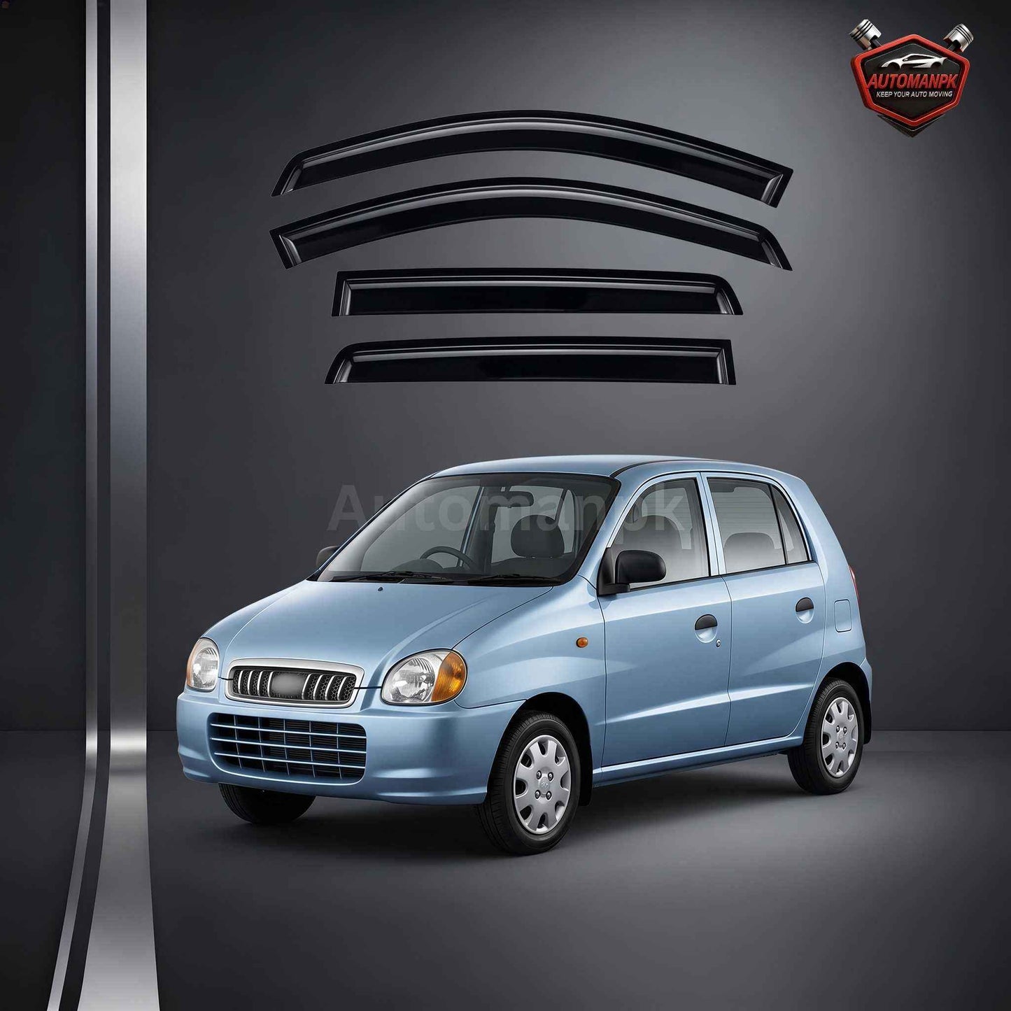Hyundai Santro Air Press Sun Visor / Door Visor – Wind Deflector (Set of 4)