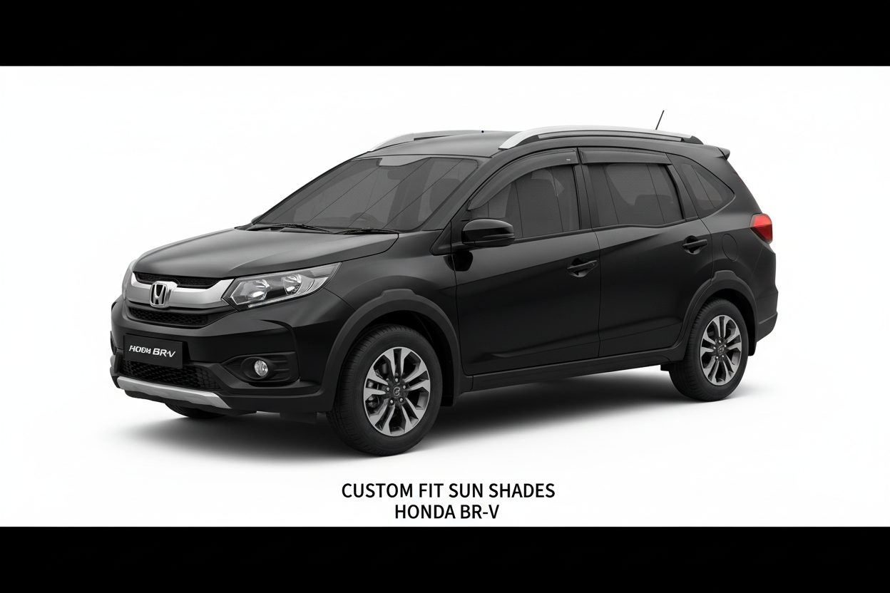 Custom fit window sun shades for Honda BR-V 4 door Fixed and Flexible variants – UV and heat protection | AutomanPK