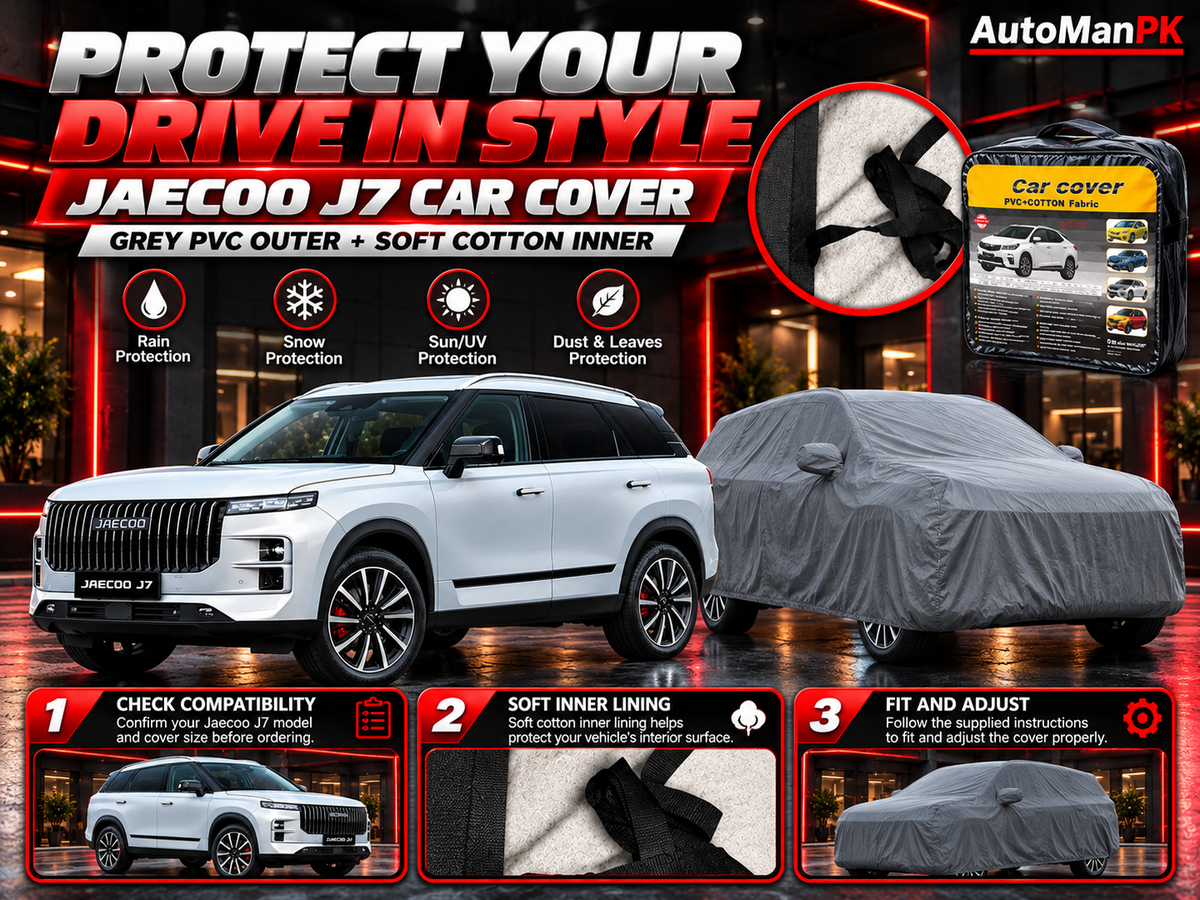 Jaecoo J7 custom-fit grey PVC and cotton car cover protection banner