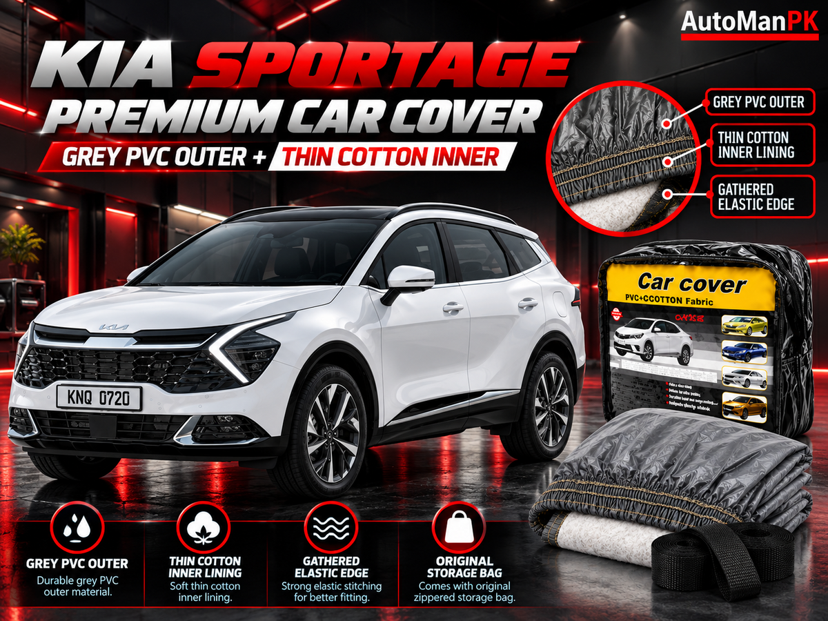Kia Sportage 2026 car cover features with PVC exterior cotton lining and storage bag
