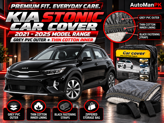 Kia Stonic 2021–2025 car top cover with grey PVC outer material and thin cotton inner lining
