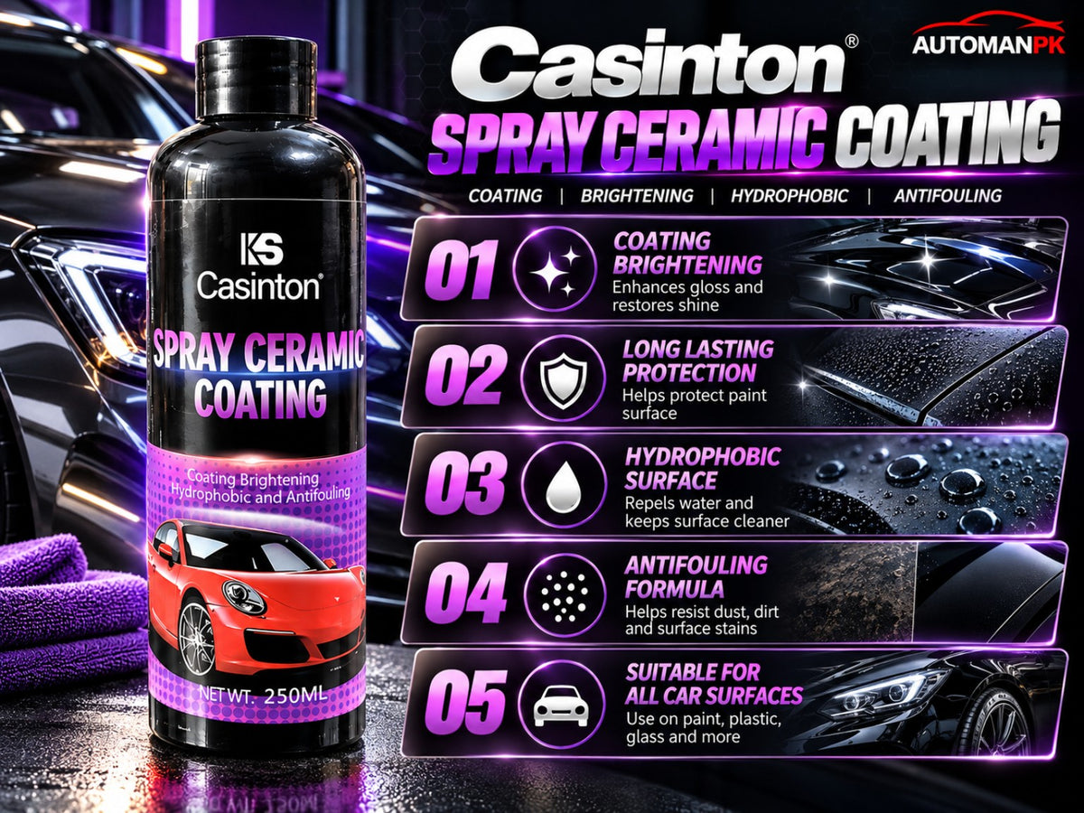 KS Casinton Spray Ceramic Coating 250ml hydrophobic and antifouling features